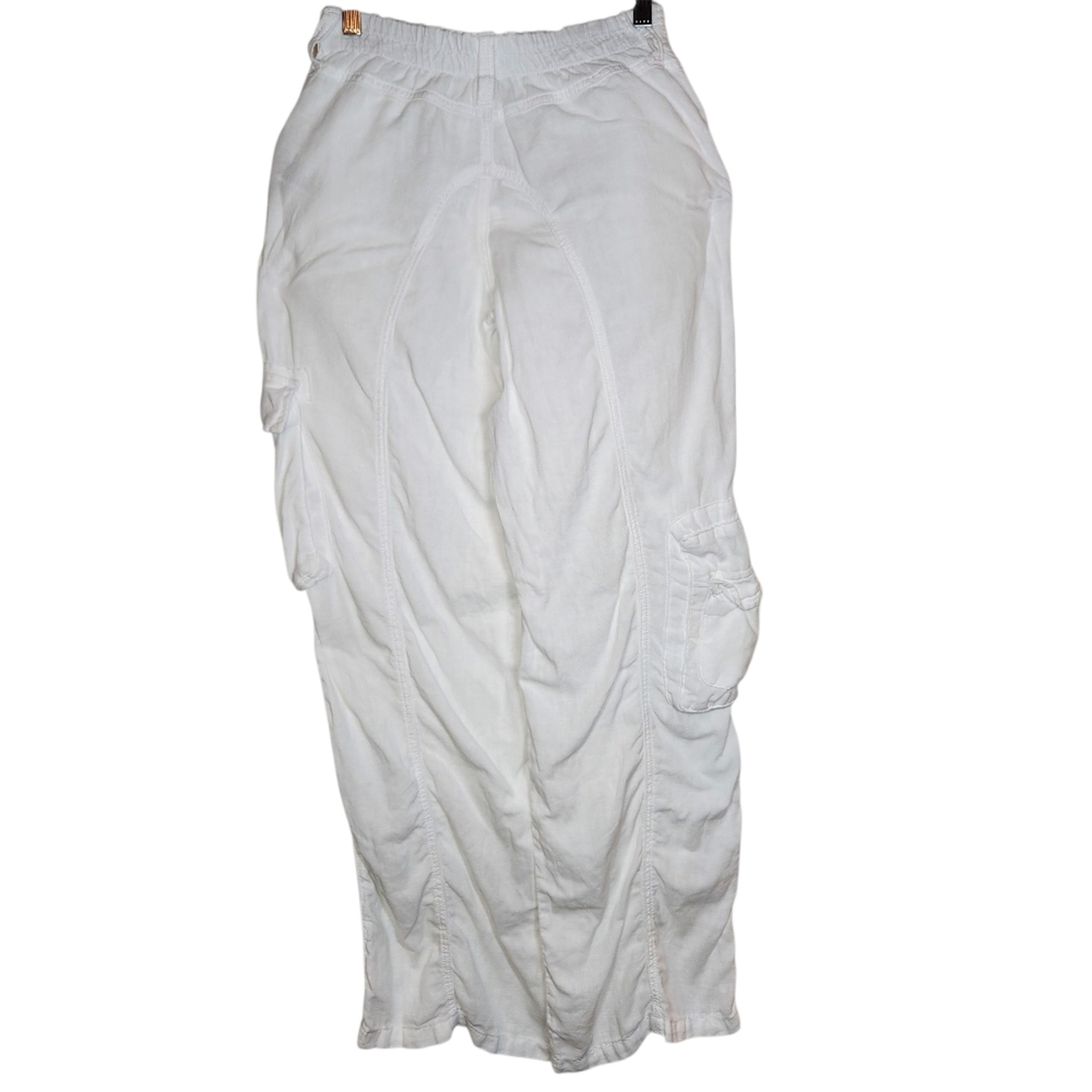 BDG White Linen Multi Pocket Cargo Pants Slouchy Baggy Indie Boho Grunge XXS - Picture 9 of 16